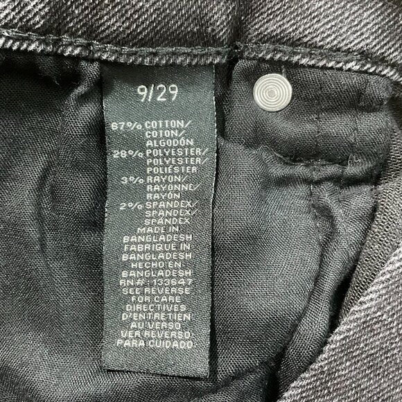 Kendall + Kylie Shorts Womens 9 The Hipster Black Denim Button Fly Cut Offs 30x3 - Picture 4 of 9